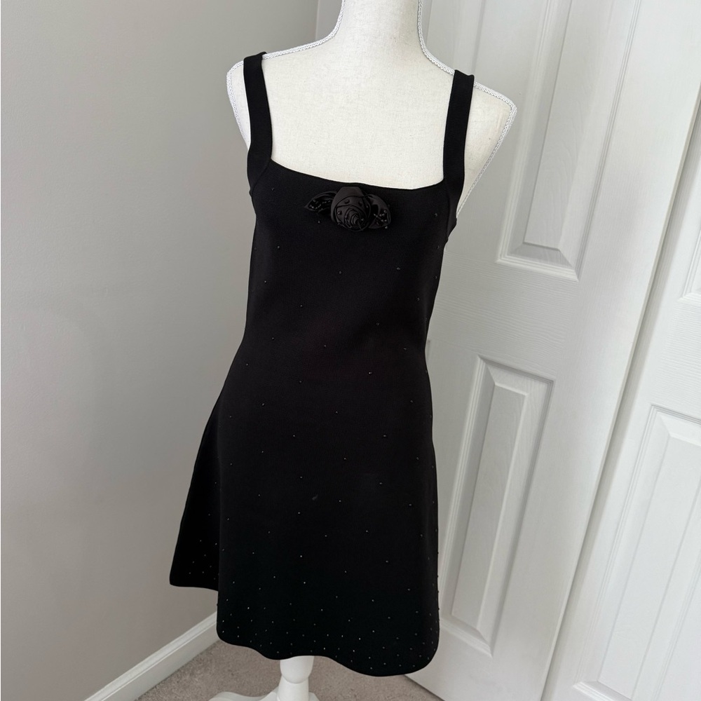 Zara Black Mini Dress with Embellishments